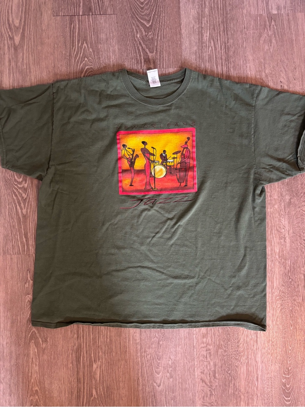 Gildan Olive Green Graphic Band Tee
